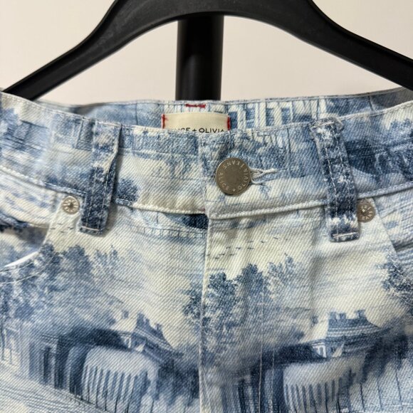 Alice + Olivia Weezy Toile De Jouy Jacquard Jeans - Picture 7 of 11